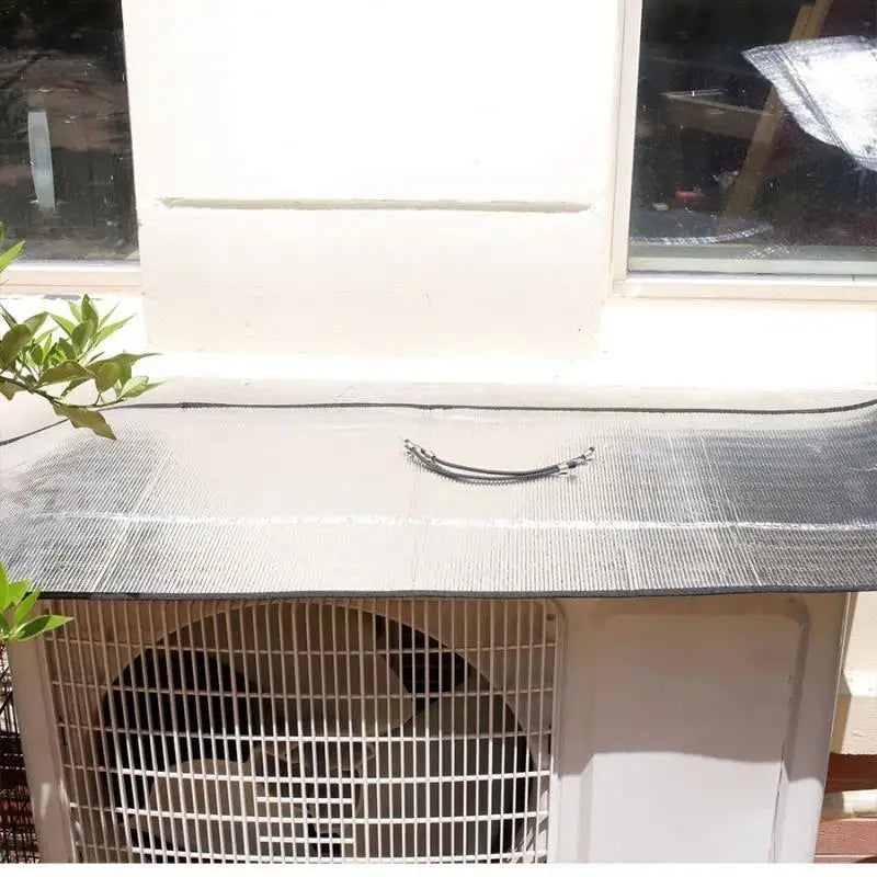 Outdoor Air Conditioner Cover Rainproof Sun Resistant Aluminum Foil Dust Cover With Elastic Band Lifting Loop Qme A11
