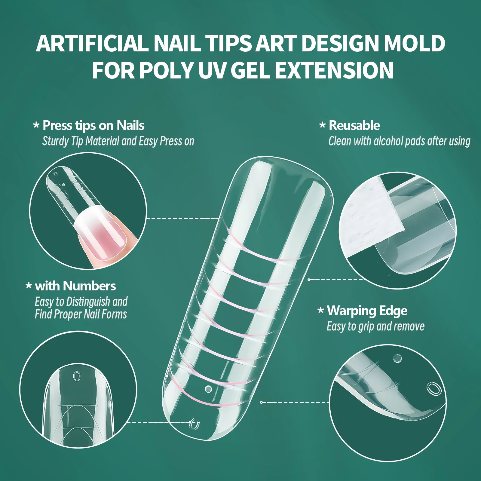 Nailpop Colourful Clear Nail Dual Form Embedded Design Shape Full Qme