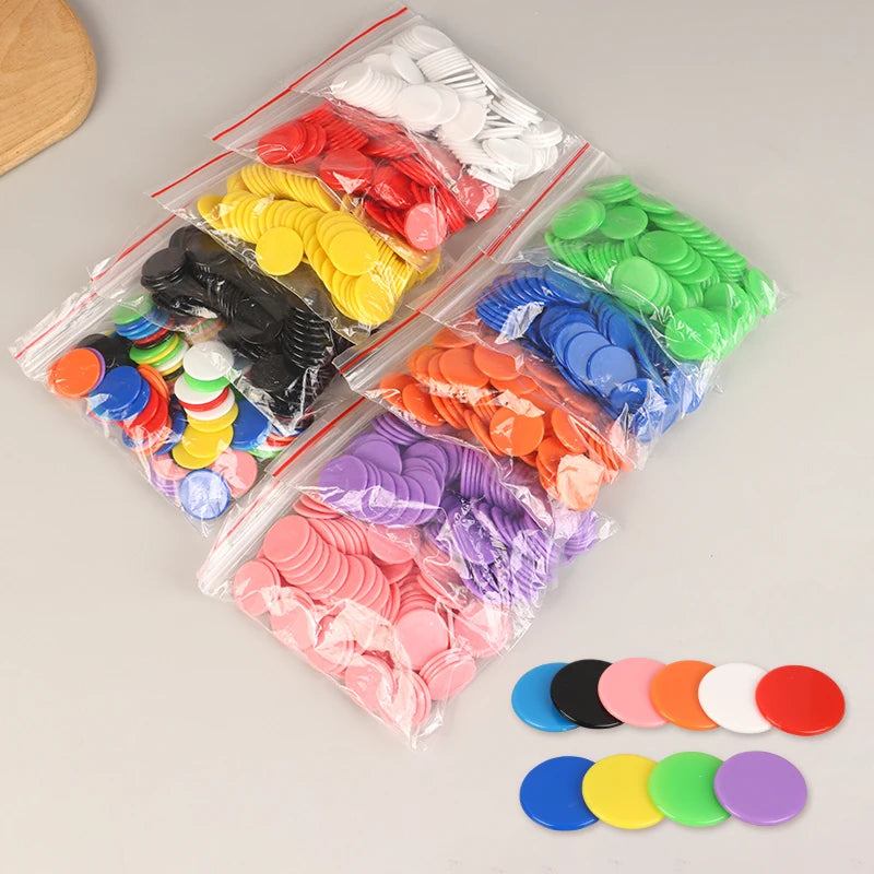 Math Learning Montessori Toy 100 X Plastic Poker Chips Bingo Chip Qme