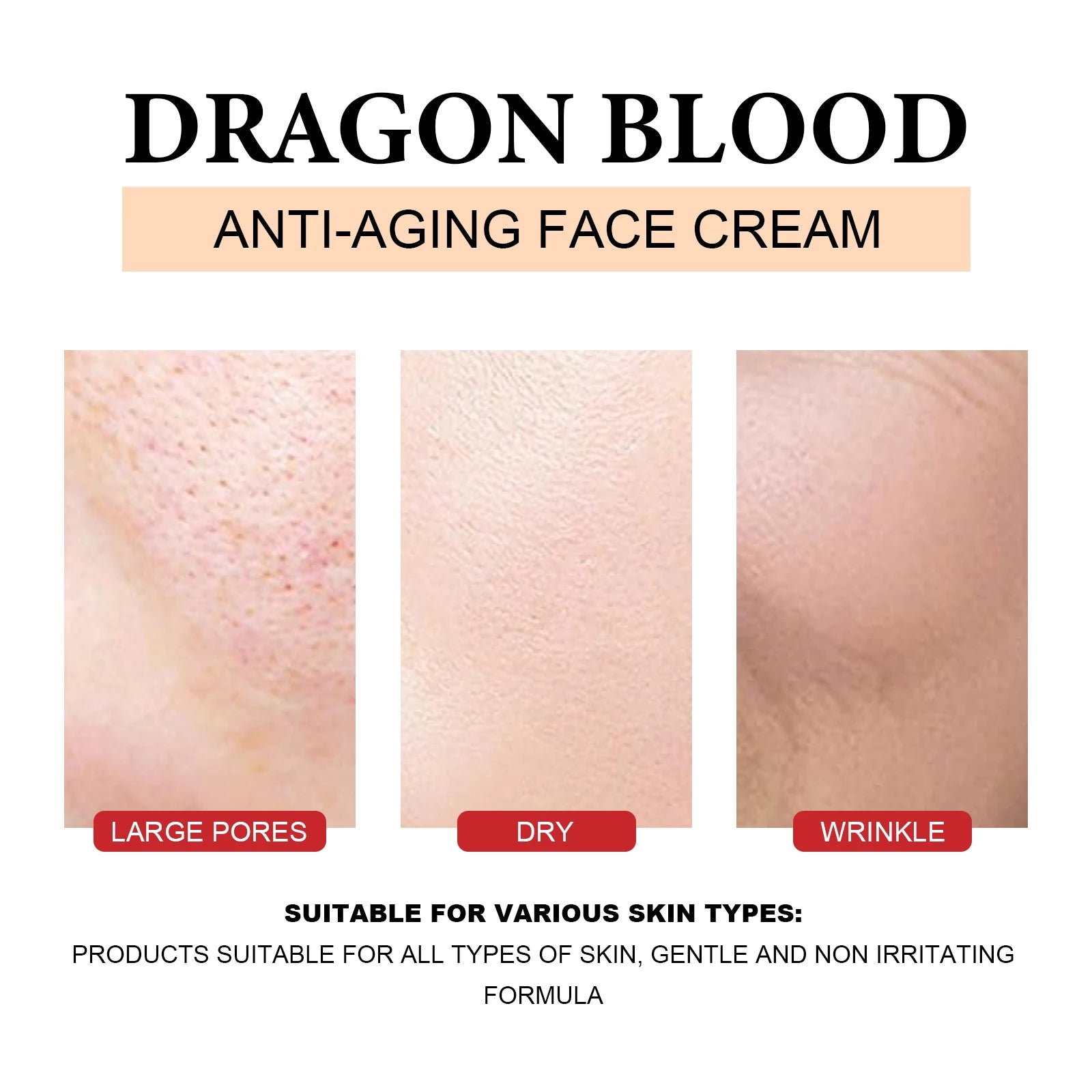 Dragon's Blood Skincare Set Anti-Aging Face Serum & Creams Reduce Wrinkles Firming Smoothing Hydrating Brightening Face SkinCare Qme