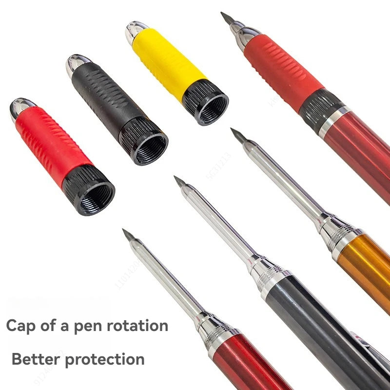 Solid Carpenter Mechanical Pencil With Built-in Sharpener 2.8mm Refillable,Deep Hole Marker for Woodworking Construction Tool Qme