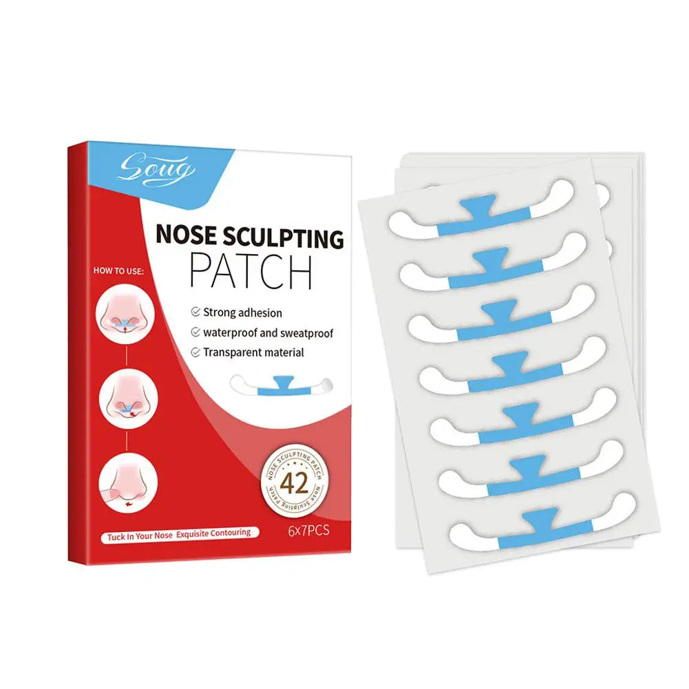 42PCs Shrinking Nose Wing Stickers Invisible Nose Shrink Patch For Cosplay Special Nose Shrink Beauty Strips Nose Shaper Lifting Qme 42pcs-D CN