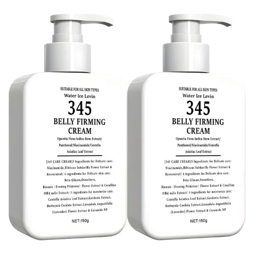 345 Belly Firming Cream with Niacinamide & Centella - 3-4-5 Complex for Delicate Skin Care & Moisturizing Qme black 150g