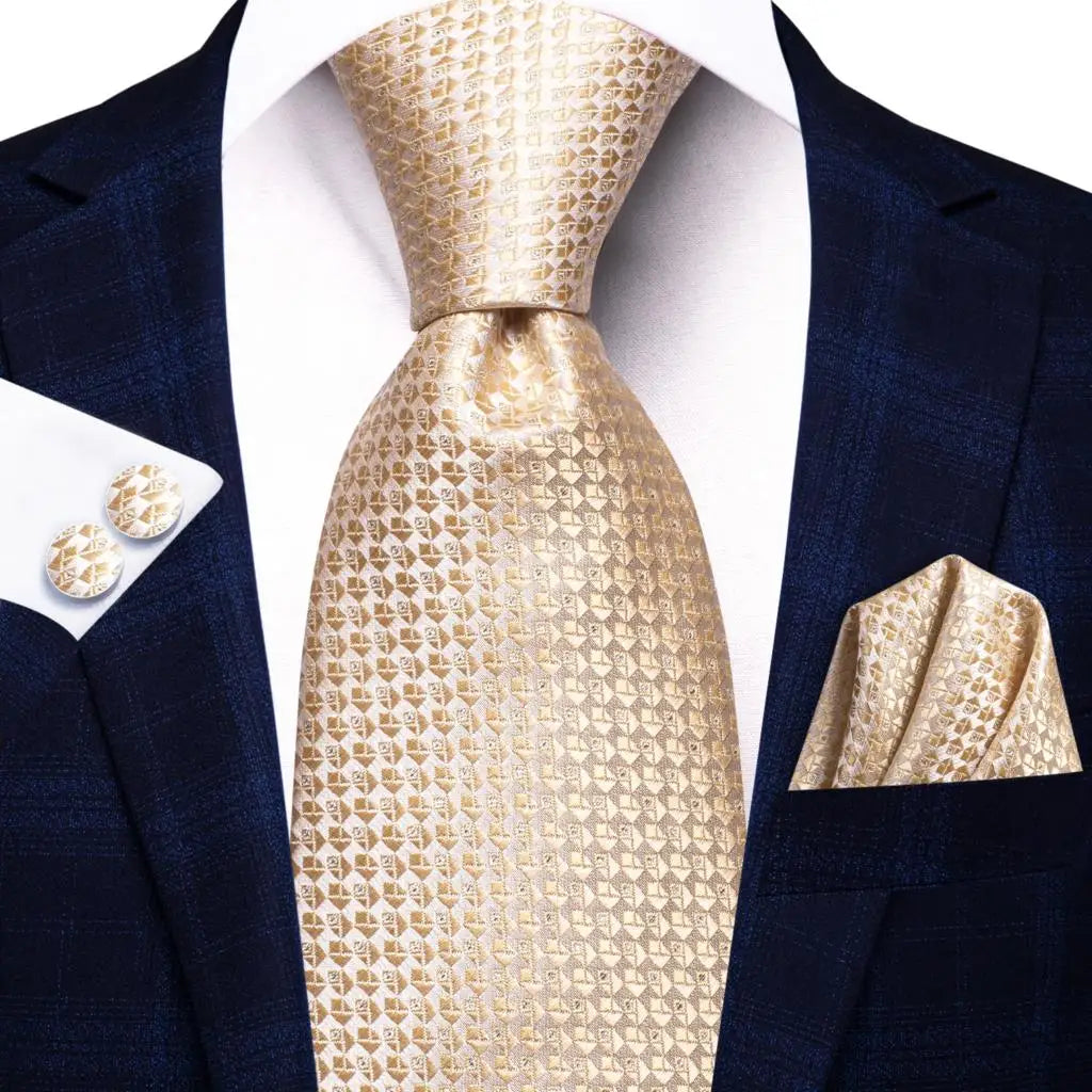Hi-tie Designer Grey Plaid Novelty Silk Wedding Tie Men Handky Qme SN-3782