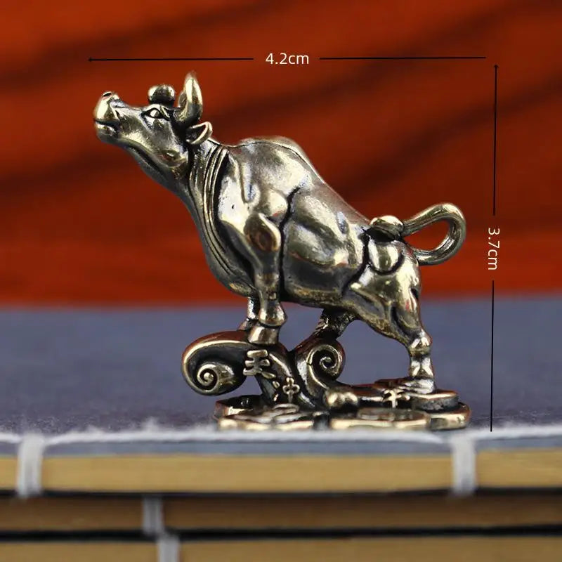 Solid Brass Elk Figurines Retro Animal Moose Small Statue Desk Ornament Tea Pet Table Decorations Crafts Accessories Child Gifts Qme style 2