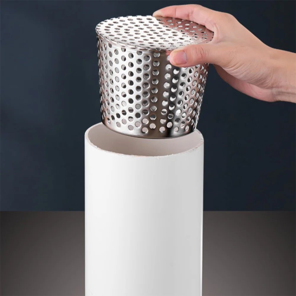 Balcony Drainage Roof Floor Drain Cover Rain Pipe Cap Stainless Steel Hair Waste Collector For Kitchen For Bathroom Qme