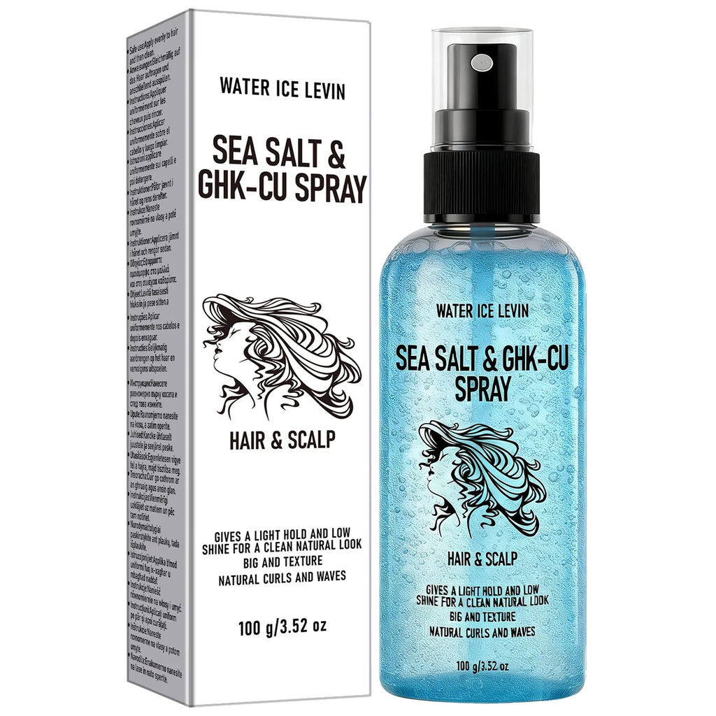 Biotin Keratin Sea Salt Hair Spray, GHK-Cu Infused Create Natural Curls & Hair Texture Qme SKY BLUE 30g