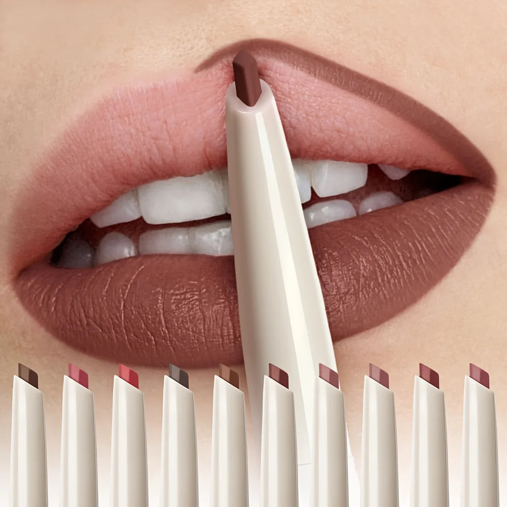 Matte Lip Liner Pen Long-lasting Water Sweat Resistant Twisted Design Qme