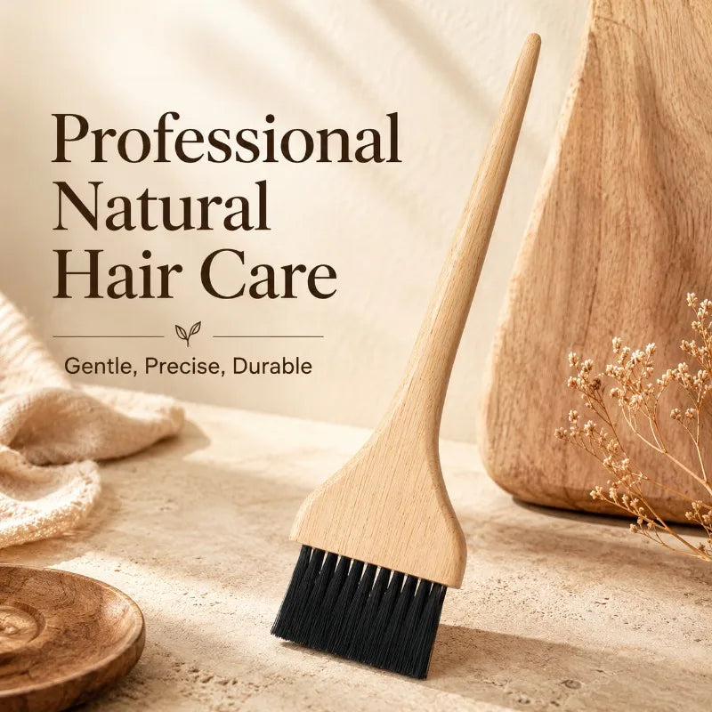 Natural Wood Handle Hair Dye Brush Nylon Bristles Applicator Precise Qme
