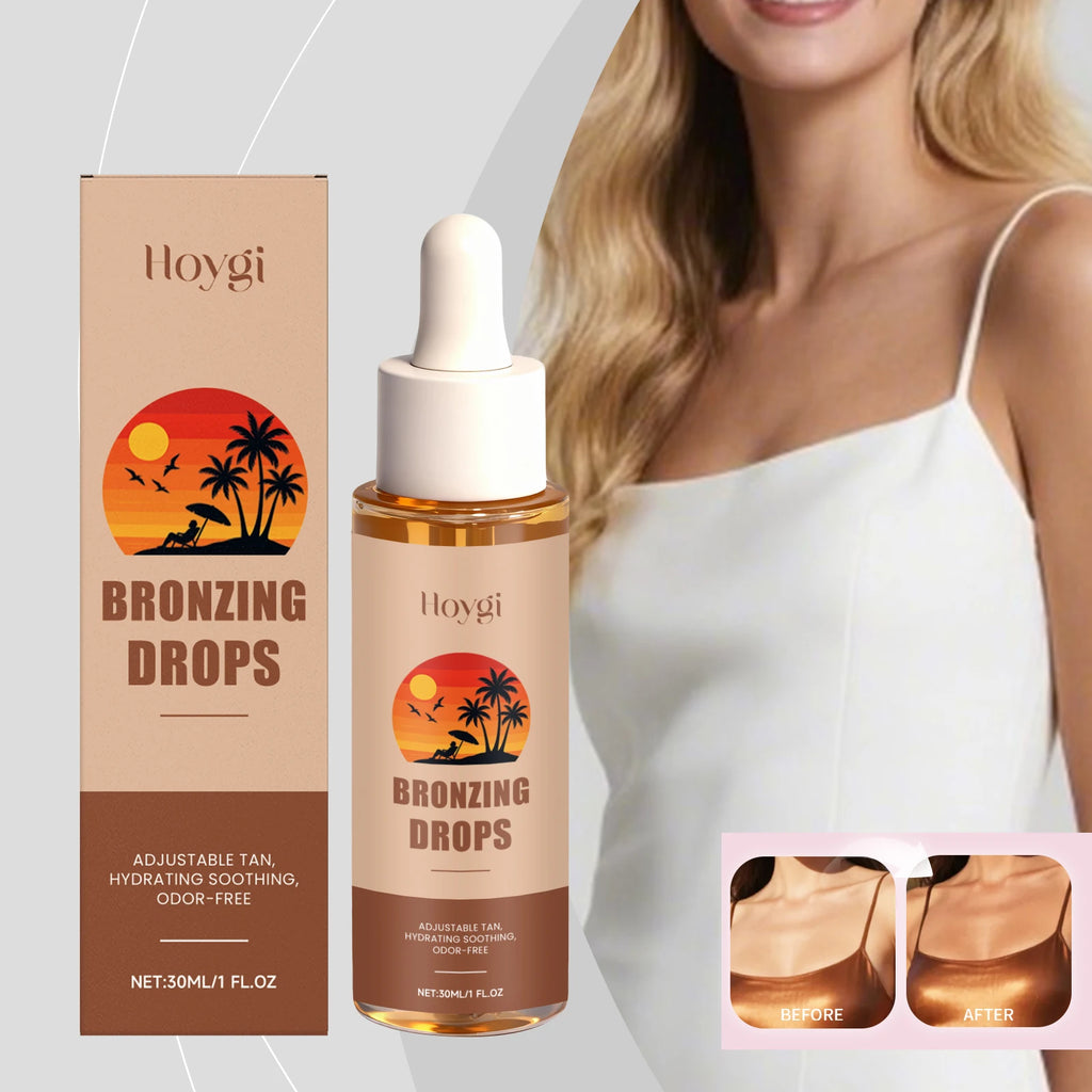 Sunless Tanning Drops Bronzing Drops for Face Gradual Natural-Looking Tan Mixable with Moisturizer Hydrating & Nourishing Vegan Qme