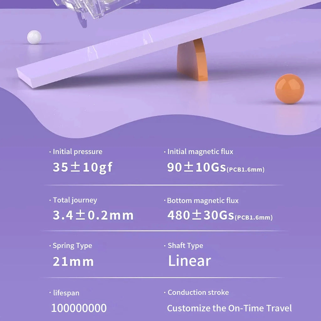 TTC RGB Purple Heart Magnetic Switch Linear Factory Pre-lubed Freely Setting Pre-Travel Soft Elastic High Speed Keyboard Switch Qme