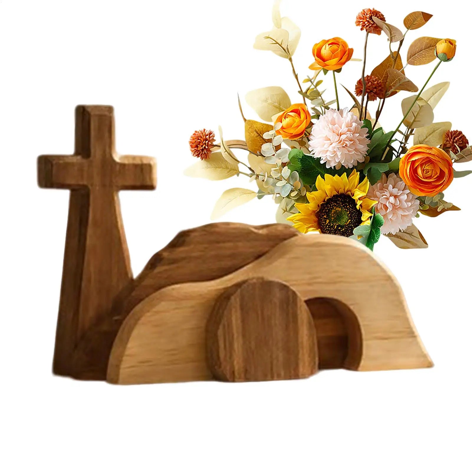 2026 Empty Tomb Decor Wooden Tabletop Ornaments Easter Tomb Display For Home Church Mantle Shelf Desk Family Holiday Spring Qme