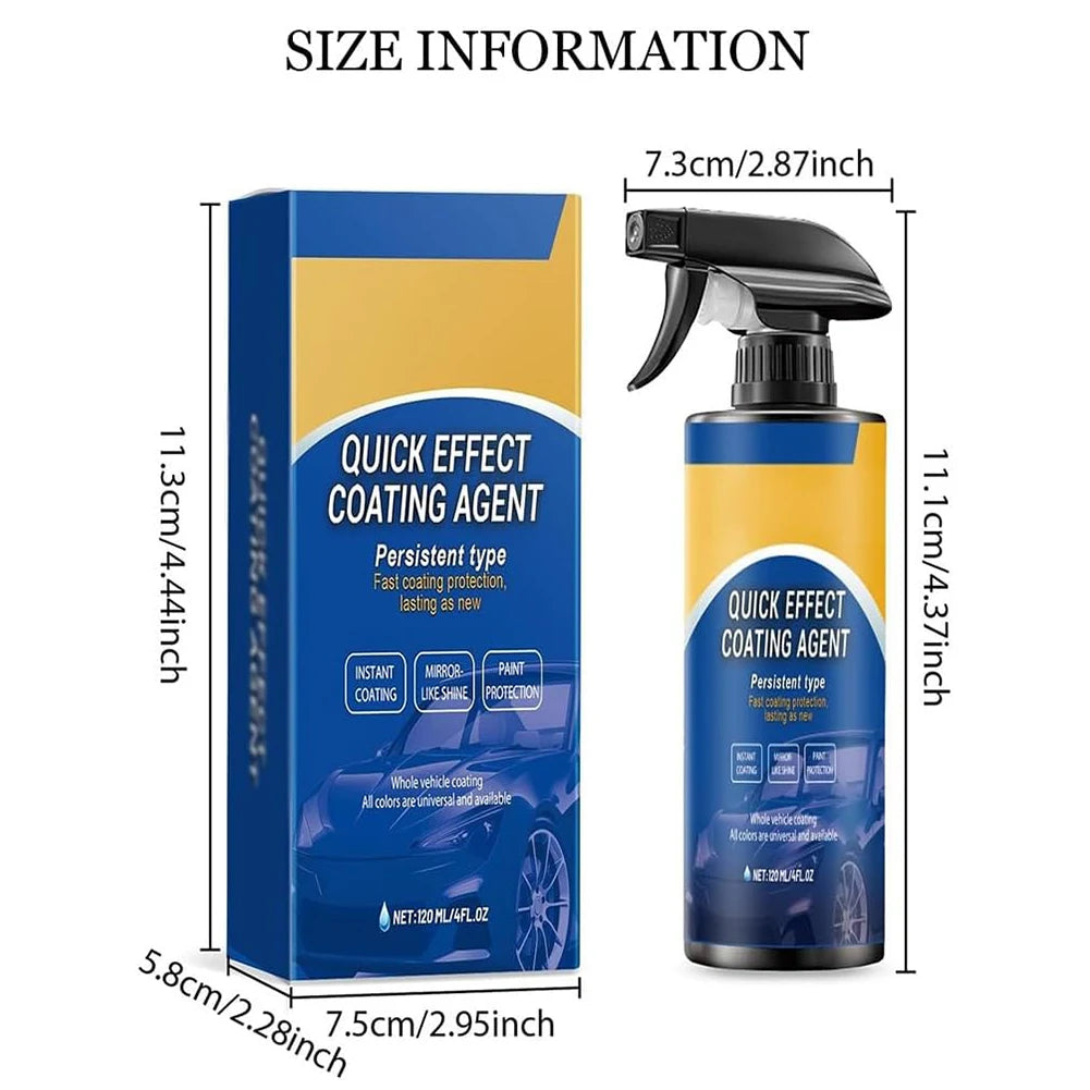 120ml Car Coating Spray High Protection Quick Effect Coating Agent Quickly Coat Car Wax for Vehicles Qme