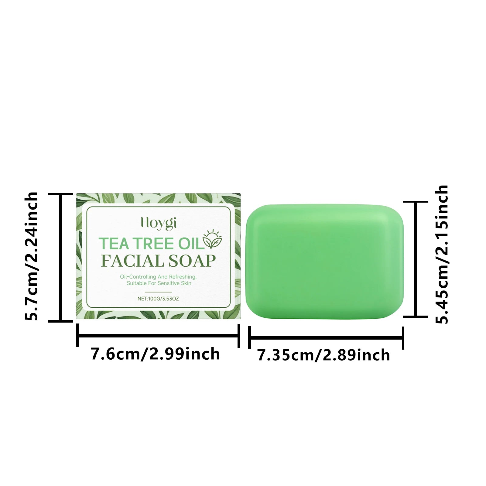Facial Soap Series Tea Tree Oil & Glutathione Oil Control Brightening Smoothing Gentle Cleansing Bar for Face & Body Daily Care Qme Tea Tree Oil