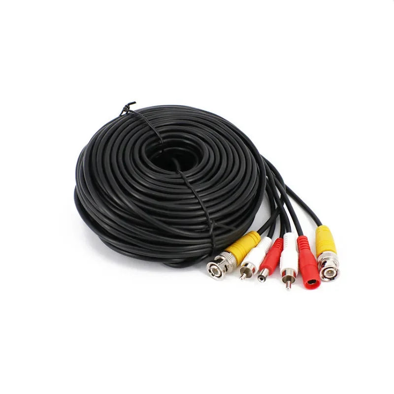 5m 10m 15m 20m 30m BNC Video DC Power RCA Audio Extend Cable CCTV For AHD Camera DVR Video CCTV Camera Security System Qme 20m