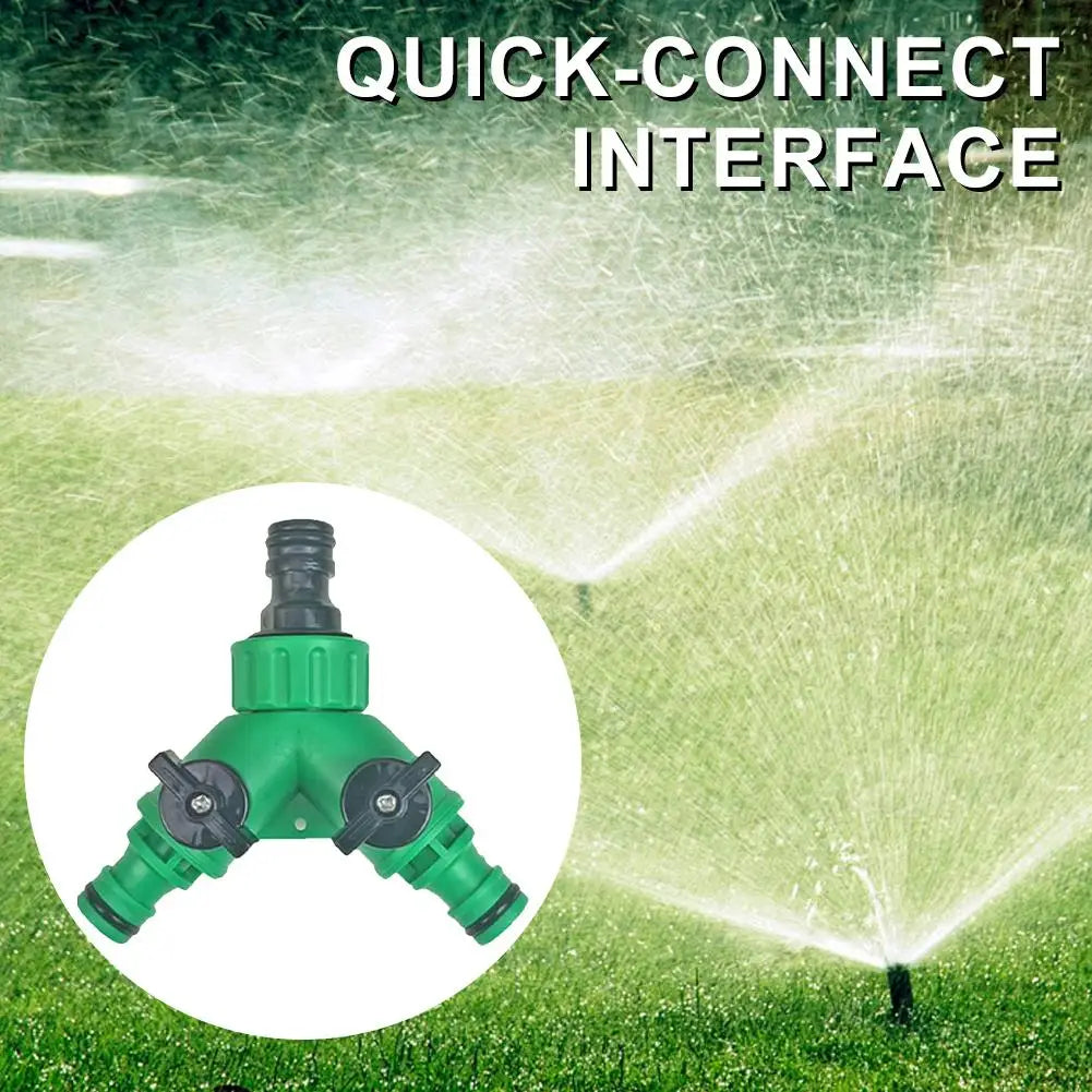 2 Way Garden Hose Splitter Garden Hose Connector with Faucet Watering Shut Off for Landscaping Flower Planting Irrigation Qme