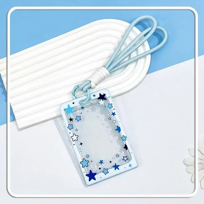 Star Sliding Cover Card Holder Transparent Portable ID Protector Kpop Qme A5