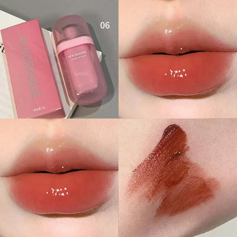Red Brown Matte Velvet Lip Gloss Waterproof Liquid Lipstick Non-stick Cup Lips Tint Mud Makeup Rose Peach Lip Glaze Cosmetics Qme B06