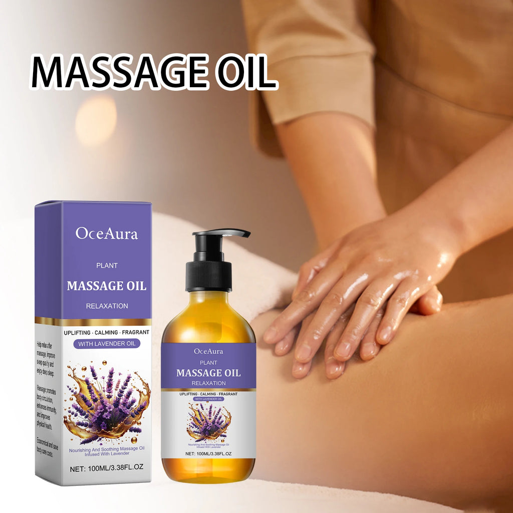 Lavender Essential Oil Moisturizing Body Skin Smoothing Soft Stress Relief Muscle Sore Help Sleep Spa Relaxing Massage Oil Qme
