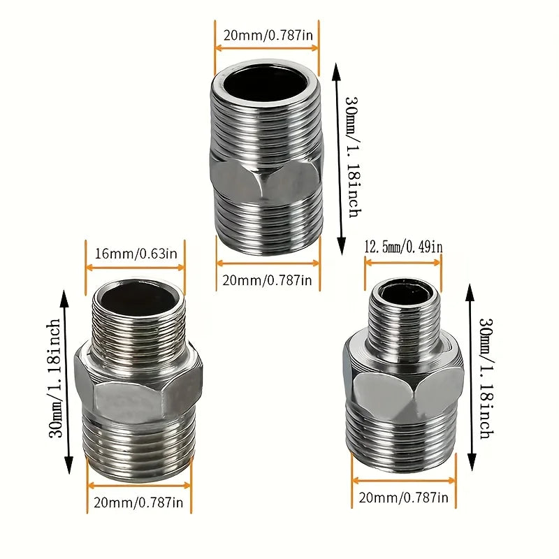 3Pcs Multi Function Shower Hose Connector Universal Easy Install Hose Extender Adapter for Bathroom RV Outdoor Shower Accessorie Qme