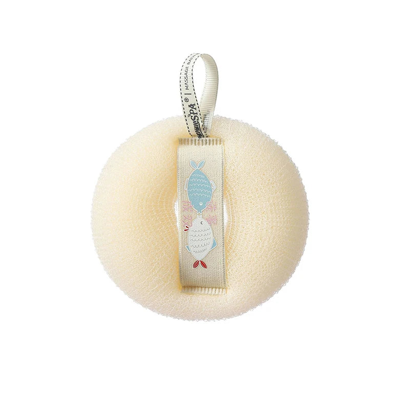 Japanese-Style Massage Bath Ball Bath Scrubber Back Scrub Towel Painless Bathing Experience Qme White