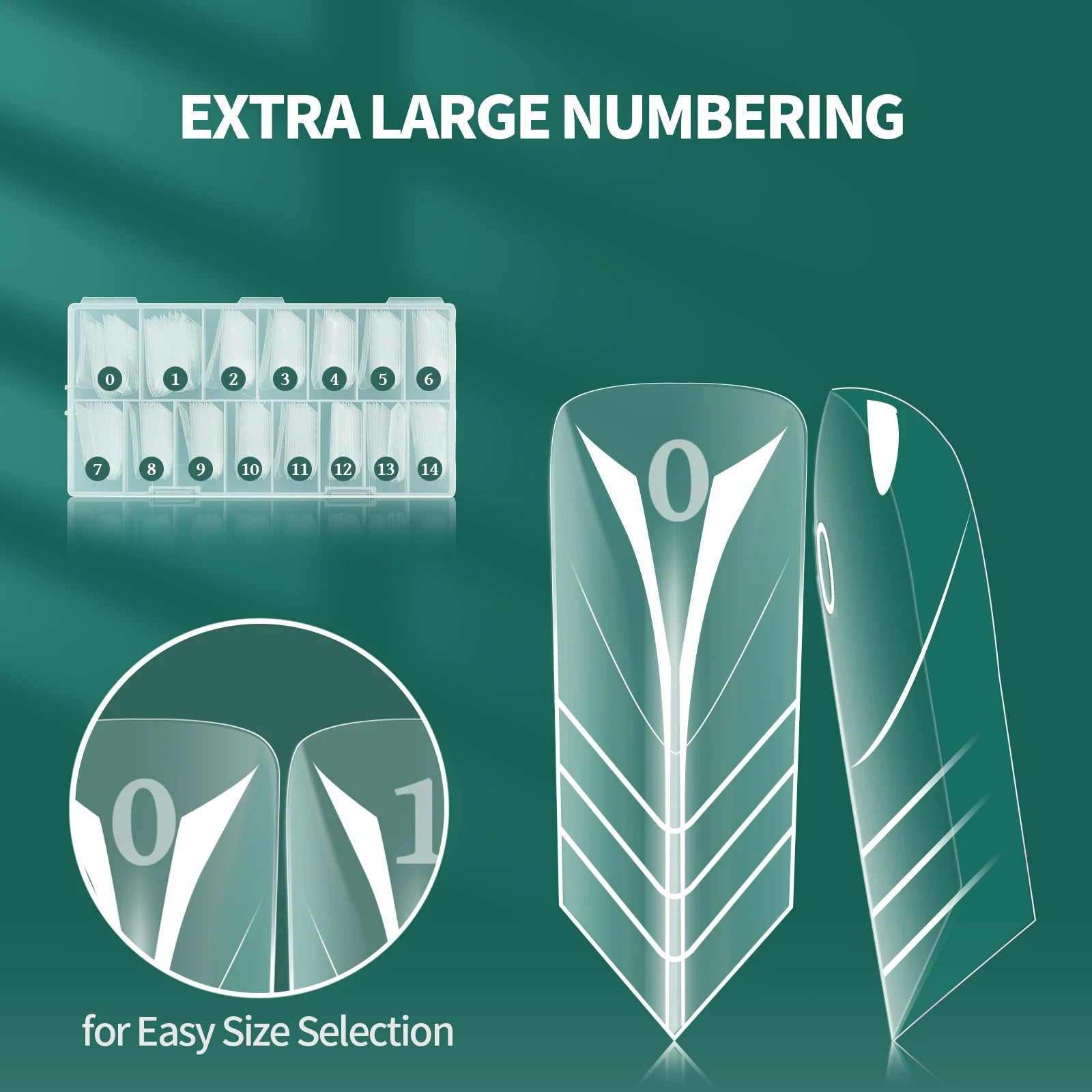 Nailpop Pyramid Tip Nail Forms 15 Sizes Spatial V-shaped Design Qme