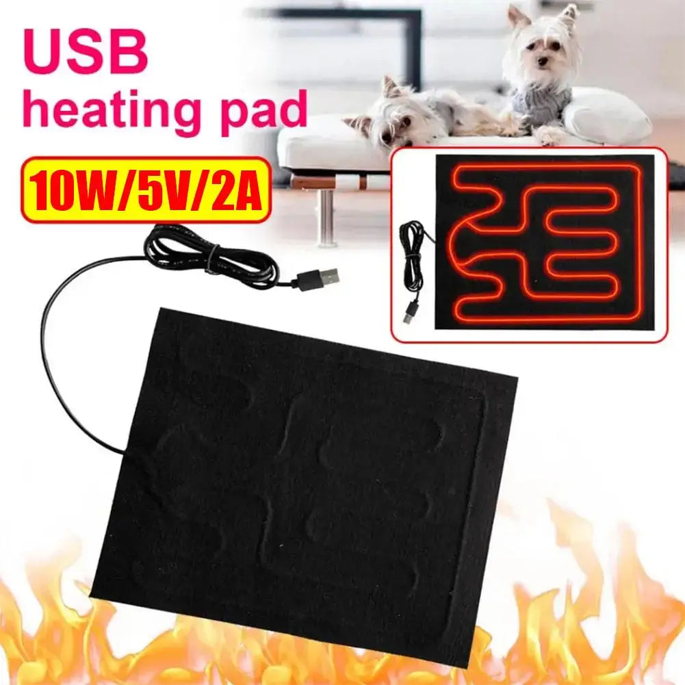 NEW USB Seat Cushion Heater USB Heating Film Warm Folding Heated Sheet Car Seat Mat Cushion Pet Reptile Winter Warm Pads Qme