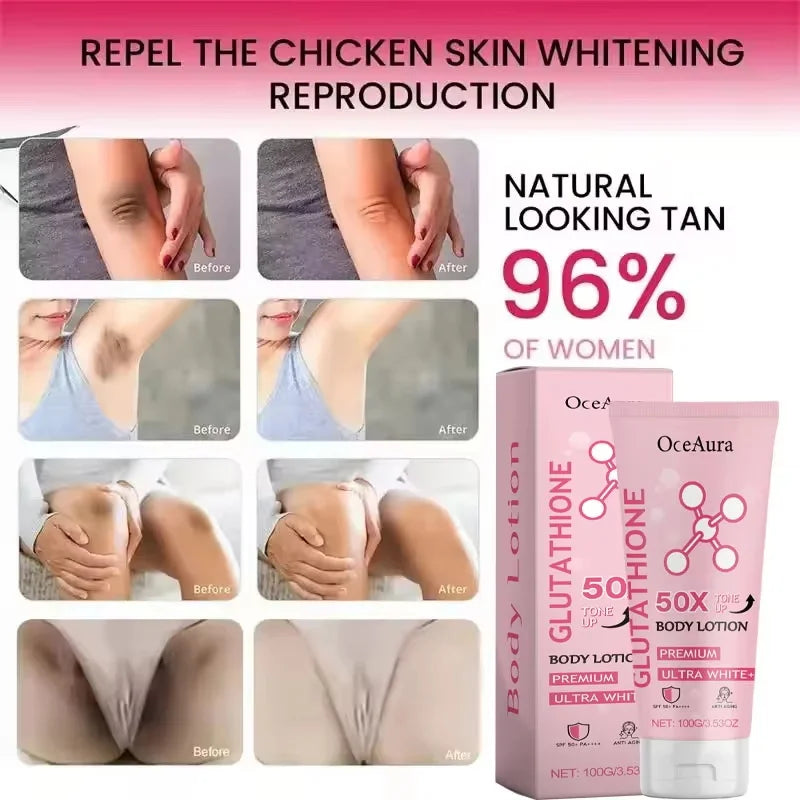 Glutathione Niacinamide Body Lotion Skin Brightening Hydrate Revitalize Even Skin Tone Whitening Face Bleaching Lightening Care Qme