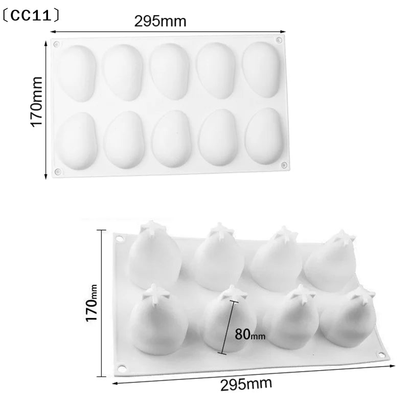 Fruit Series Mango Pear Silicone Mold Baking Chocolate Mousse Cake Qme