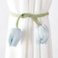 Elegant Adjustable Tulip Curtain Straps Creative Fashion Curtain Tieback Rope Beautifully Designed Homestay Curtain Accessories Qme Blue 1Pcs