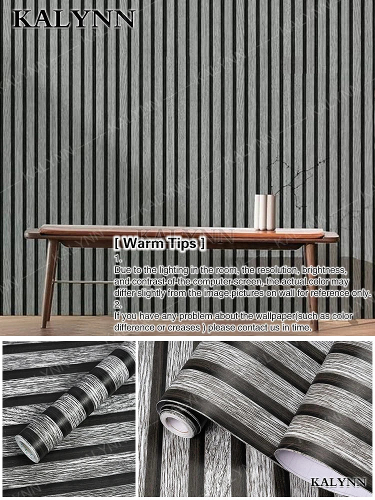 Wood Slat Self Adhesive Wallpaper Vinyl Decorative Peel Stick Contact Qme