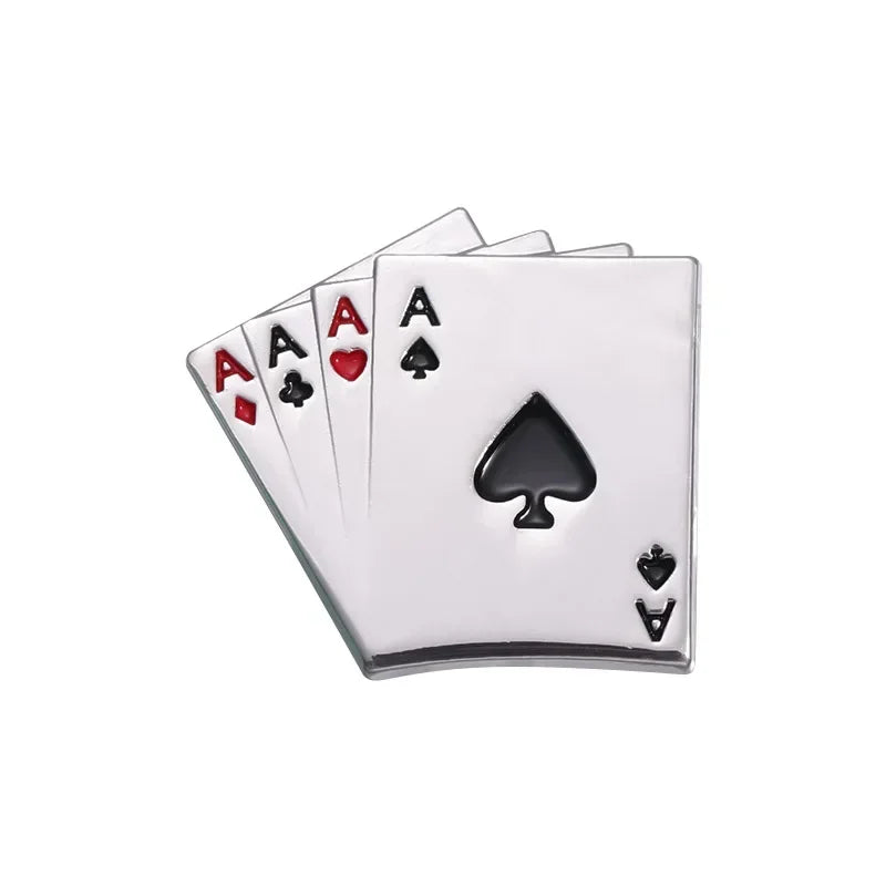 Creative Playing Cards Poker Brooch Enamel Pin Red Heart Spades King Queen Brooches Lapel Badge Funny Jewelry Wholesale Qme style 4