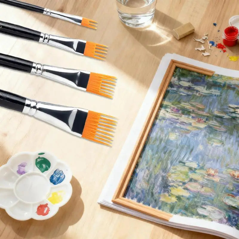 Serrated Shape Paintbrush Watercolor Oil Digital Painting Landscape Qme
