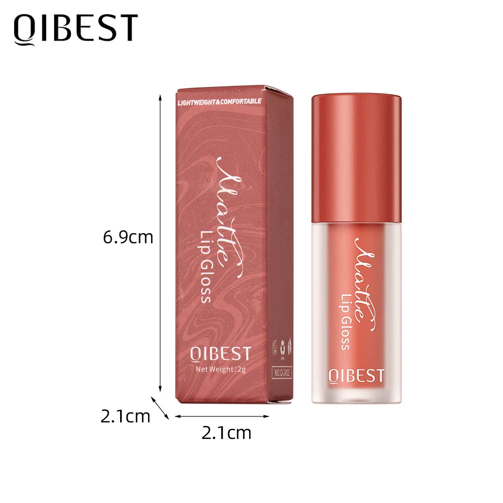 QIBEST 12 Color Liquid Lipstick Matte Velvet Lipgloss Waterproof Long-Lasting High Pigmented Lip Glaze Tint Cosmetics For Women Qme