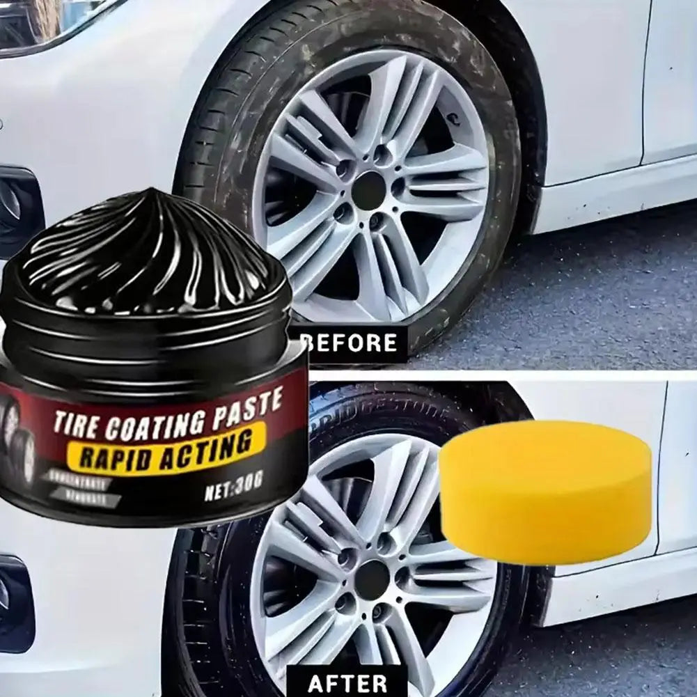 Car Tire Coating Paste Deep Black Shine Restorer Long-lasting Qme