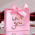 Set of 10 Cute Mini Gift Bags - “Love” Design for Candies, Chocolates and Small Gifts - Perfect for Valentine's Day, Anniversari Qme Pink 10 Pcs Other Other