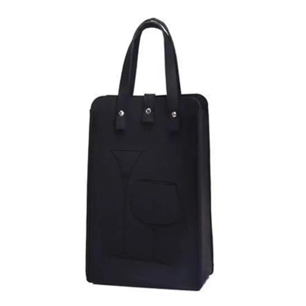Felt Wine Bottle Bag Double Bottles Great Load Bearing Handheld Beverage Packaging Handbag Gift Wrap Storage Pouch Wine Tote Bag Qme Black