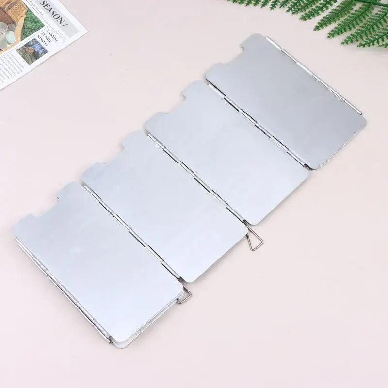 9 Plates Foldable Gas Cookers Wind Deflectors Outdoor Stove Shield Qme