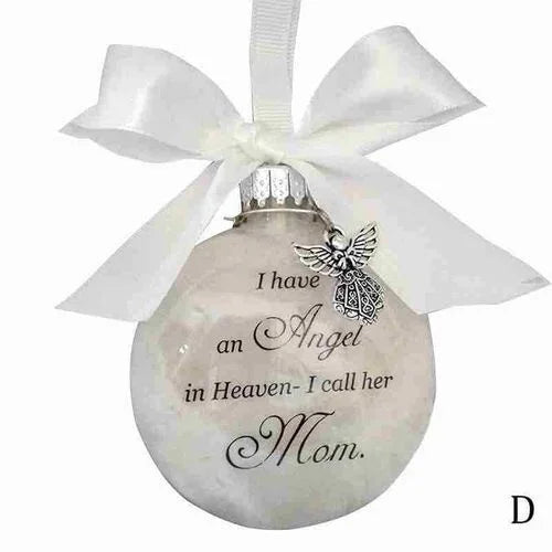 Christmas Tree Balls Commemorate Ornament Feather Ball Angel In Heaven Memorial Ornament Xtmas Tree Hanging In Memory of Mom Dad Qme Mom 1pcs