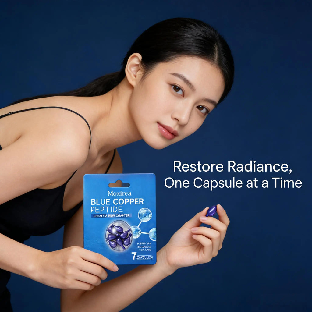 Blue Copper Peptide Capsules Improve Dryness Enhance Skin Radiance Long-Lasting Moisturizing Lighten Spots Facial Care Essence Qme