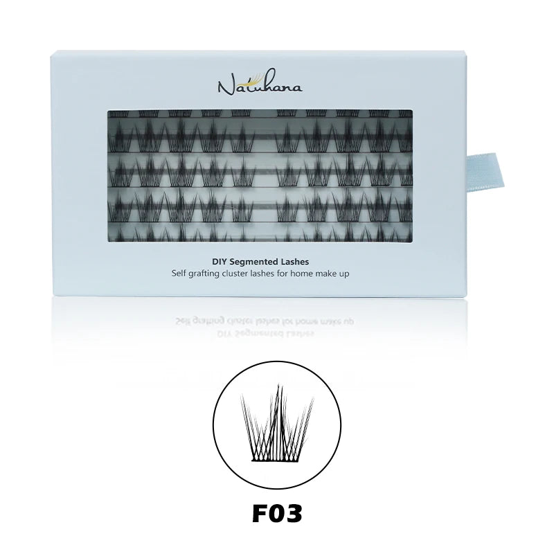 NATUHANA 20D 30D 40D 50D 60D 80D Cluster Eyelashes DIY Individual