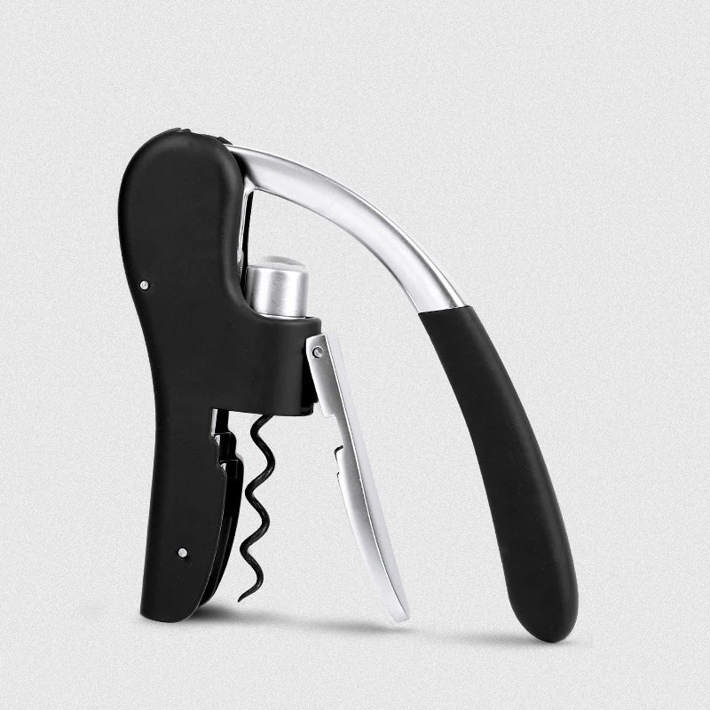 Wine Corkscrew Household Cork Corkscrew Lever Push Type Wine Bottle Opener Gifts for Wine Lovers Bar Party Accessories Qme Black