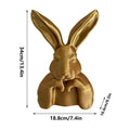 Bunny Figurines 3D Printed Decorative Sculpture Gold Decor Home Qme B CN