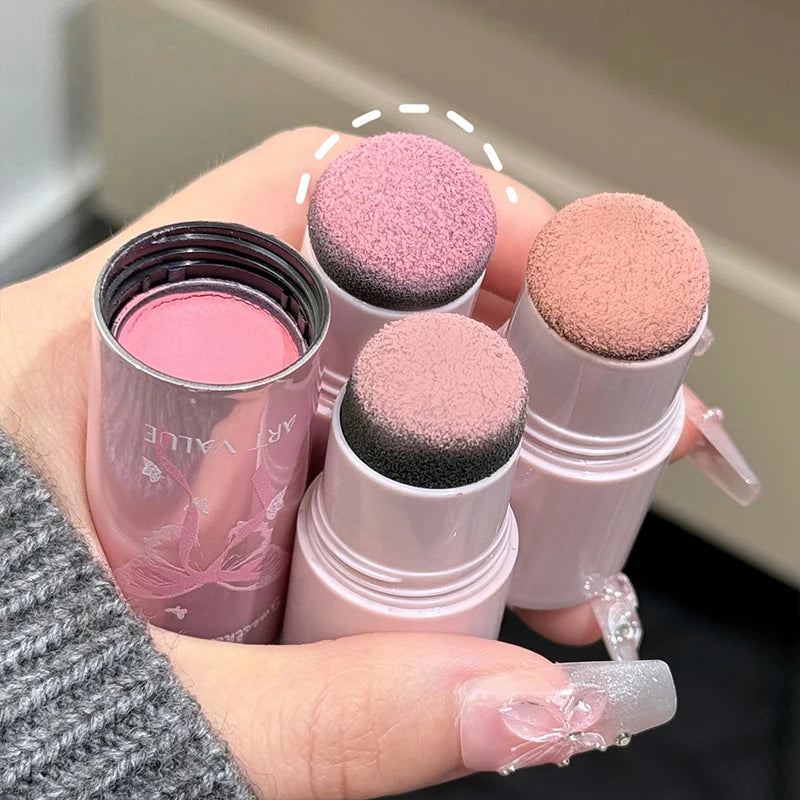ART VALUE Blush Powder Stick Single Color Lasting Matte Monochrome Blush Orange Nude Makeup Stick Contouring Shadow Blusher Qme