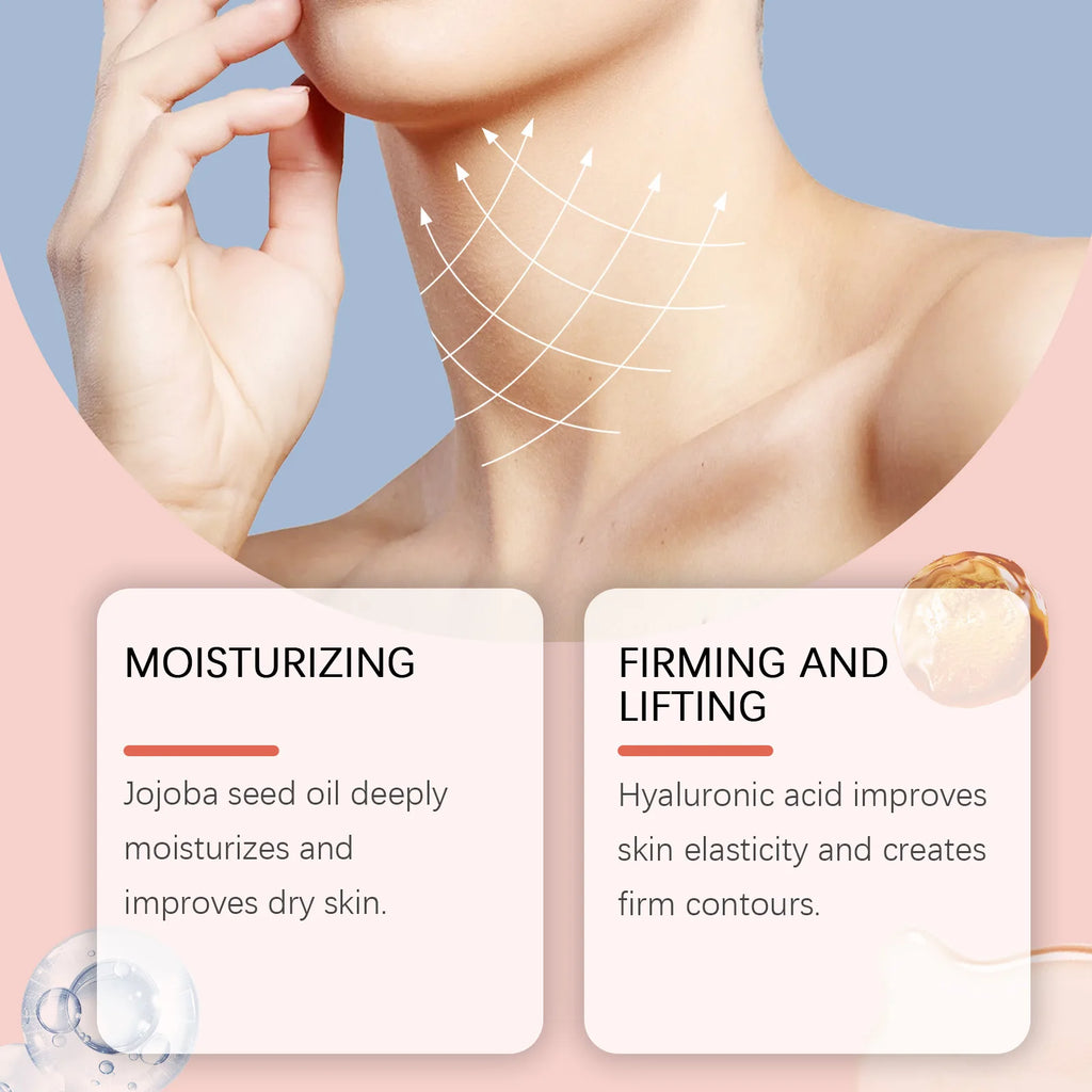 Retinol & Collagen Neck Cream Firming Moisturizing Anti Wrinkle Lifting Face Cream Stick Tightening Nourishing Neck Skin Care Qme