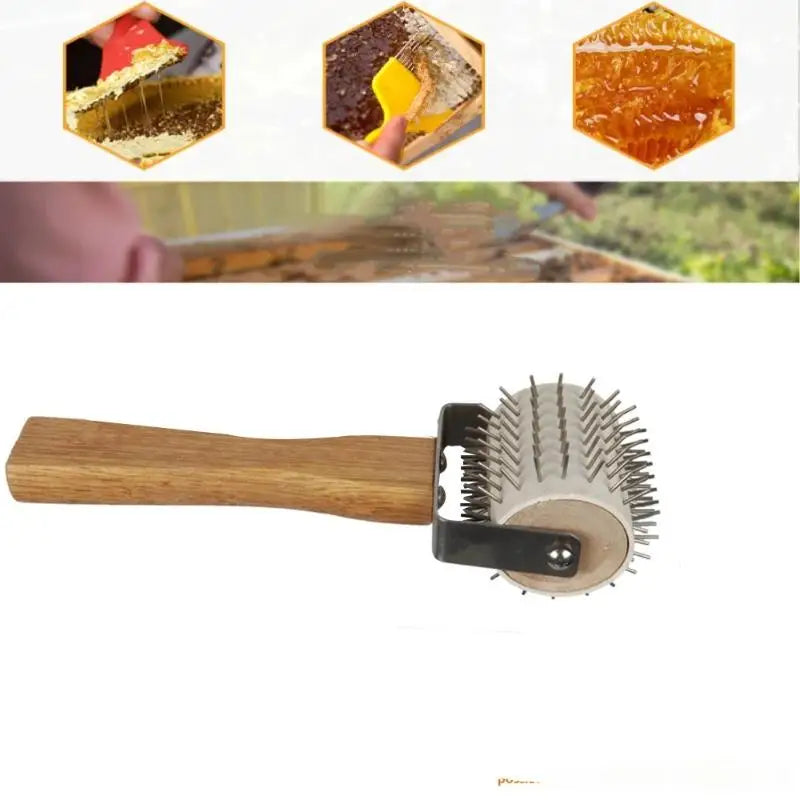 Wheel Uncapping Fork Gear Bee Honeycomb Rake Needle Roller Honey Qme