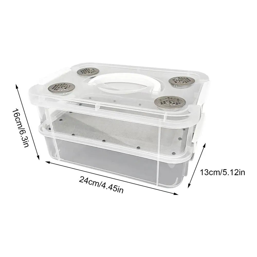 Mealworm Breeding Transparent Fine Mesh Corn Worm Feeding Bins Yellow Qme Clear CN