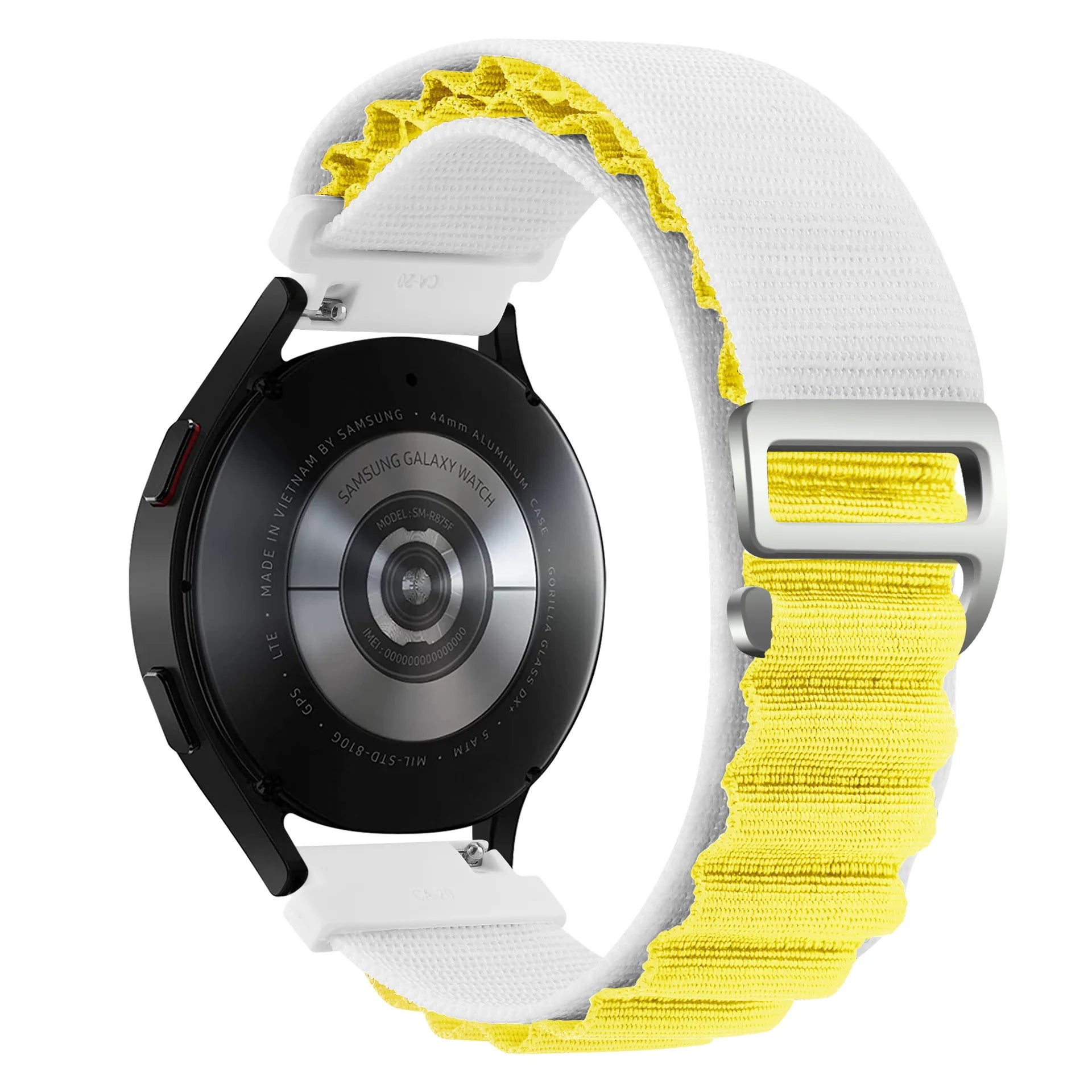 A Alpine Nylon Wrist Strap 18/20/22mm Outdoor Sport Sweatproof Compatible with Huawei Watch GT6 5 4 Samsung Watch Series 4-7 Qme starYellow 20mm