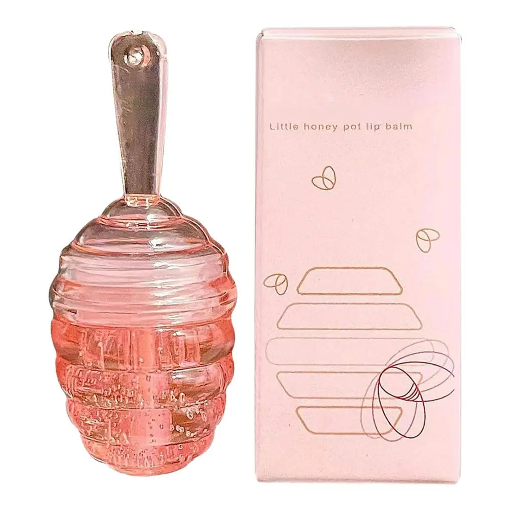 Lovely Honey Pot Lip Oil Lip Gloss Lip Balm Hydrating Lip Balm For Lip Care Moisturizing Clear Lip Oil Liquid Lipstick Qme peachs flavor China Mainland