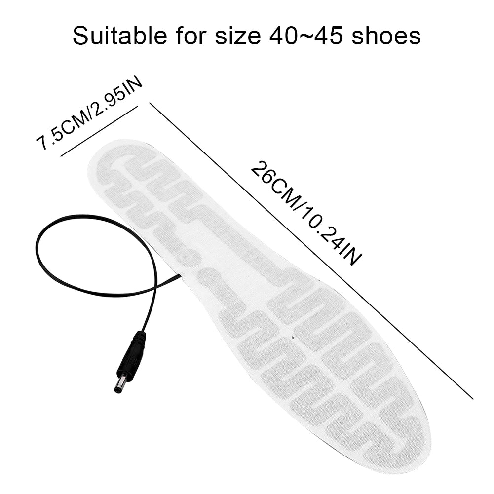 USB Heated Insoles Electric Foot Warming Pad 10W Winter Warm Insoles Winter Outdoor Sports Heating Insole for Men and Women Qme